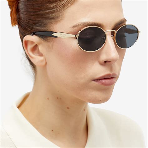 prada sunglasses round gold|prada unisex sunglasses.